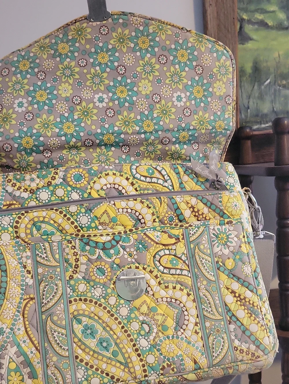 Vera Bradley Laptop Bag.  Lemon Parfait Retired Bag.